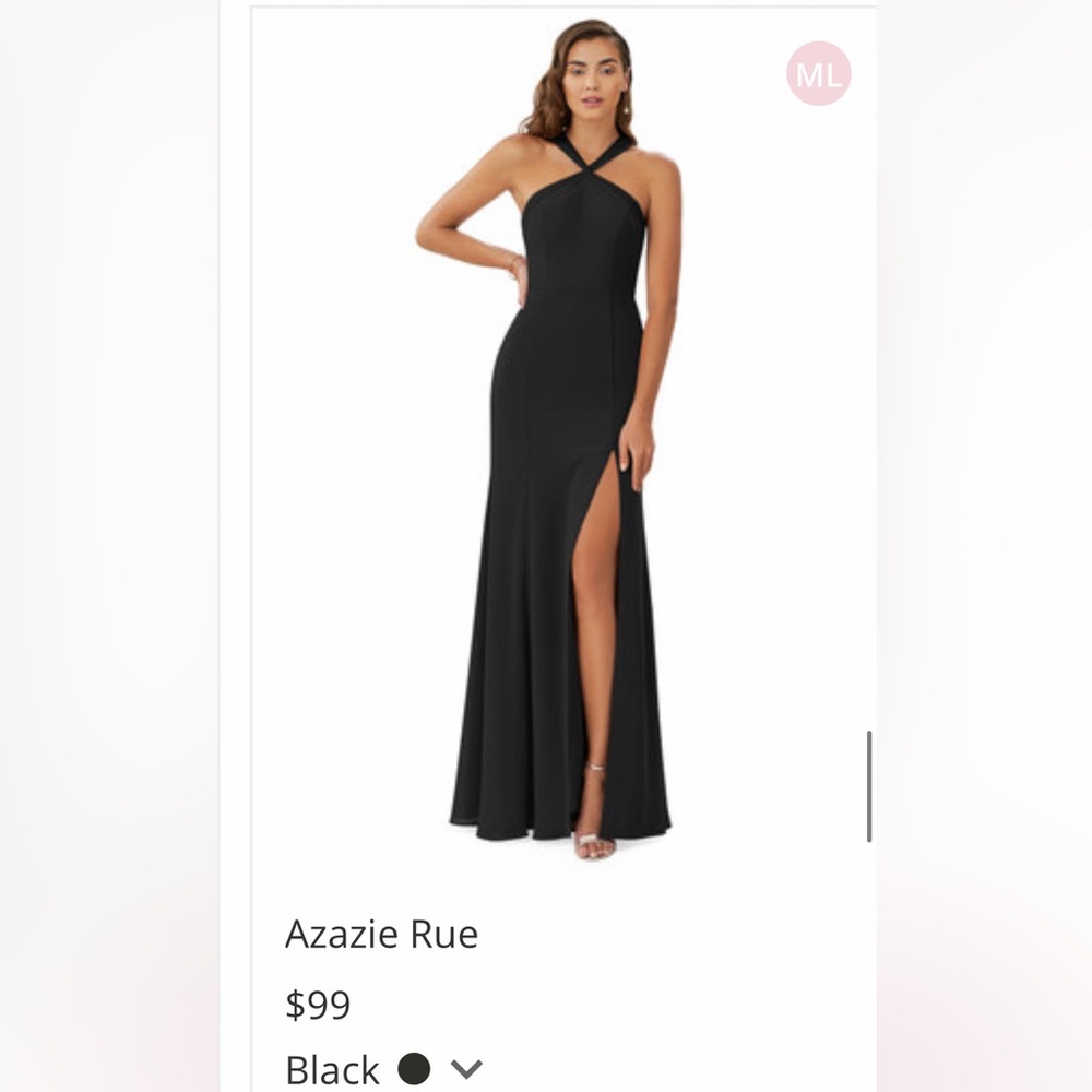 Azazie black high neck dress